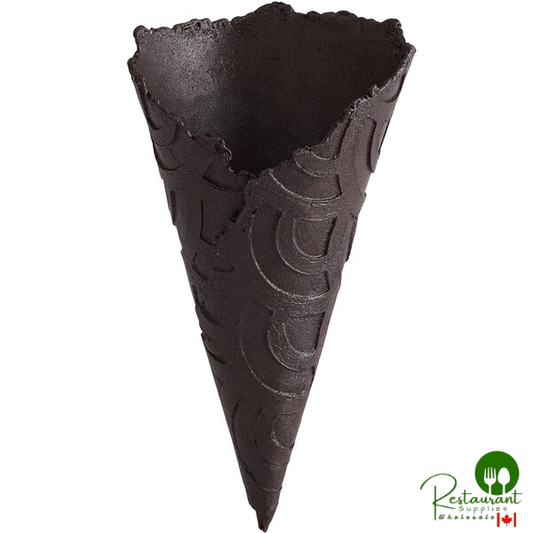 The Konery Midnight Black Vanilla Waffle Cones - 144/Case