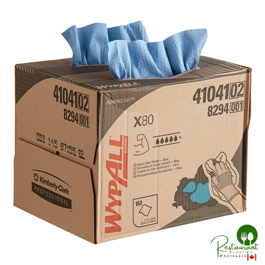 WypAll® 41041 X80 11 1/8" x 16 13/16" Blue Heavy-Duty Wiper - 160/Case