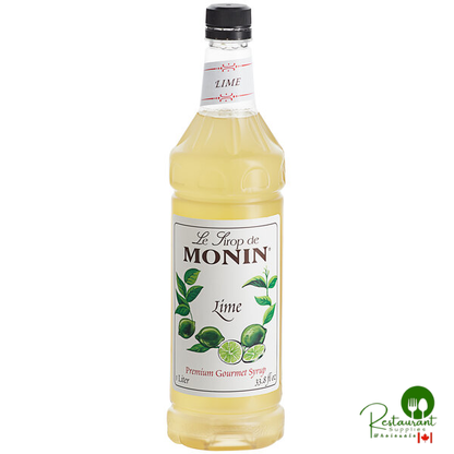 Monin Premium Lime Flavoring / Fruit Syrup 1 Liter - 4/Case
