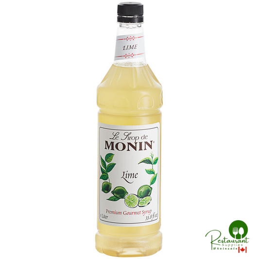 Monin Premium Lime Flavoring / Fruit Syrup 1 Liter - 4/Case