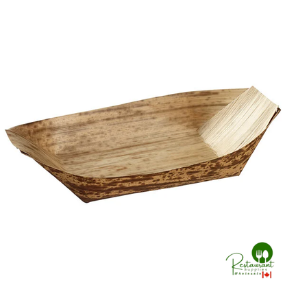 Solia 8" x 5" x 2" Bamboo Leaf Boat Dish - 1,000/Case