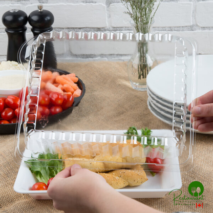 Fineline DDRC810.L Platter Pleasers 10" x 8" Clear Plastic Rectangular Dome Lid - 50/Case