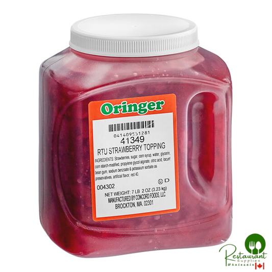 Oringer Strawberry Dessert / Sundae Topping 3/4 Gallon - 3/Case