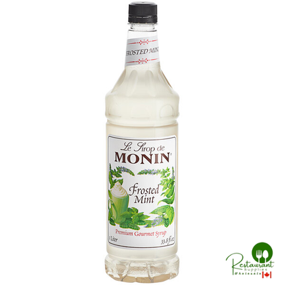 Monin Premium Frosted Mint Flavoring Syrup 1 Liter - 4/Case