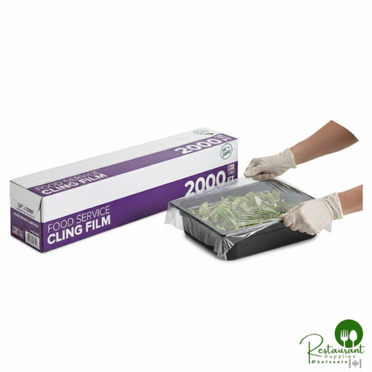 24" x 2000' Foodservice Film with Serrated Cutter By Prime - 2/Case