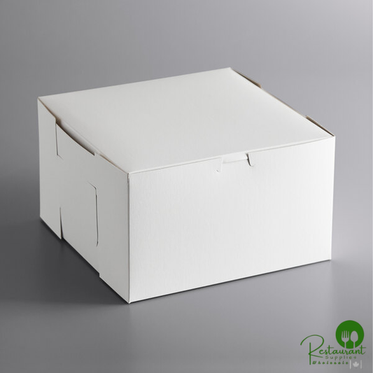 10" x 10" x 6" White Customizable Cake / Bakery Box - 100/Bundle