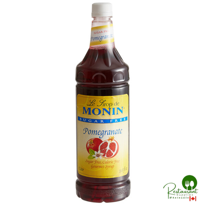 Monin Sugar-Free Pomegranate Flavoring Syrup 1 Liter - 4/Case