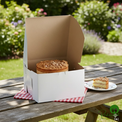 10" x 10" x 6" White Customizable Cake / Bakery Box - 100/Bundle