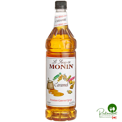 Monin Premium Caramel Flavoring Syrup 1 Liter - 4/Case