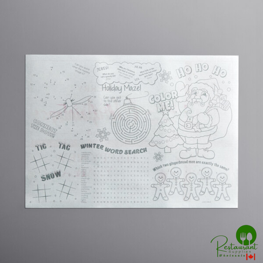 Hoffmaster 311143 10" x 14" Holiday Ornaments Gift Certificate Placemat - 1,000/Case