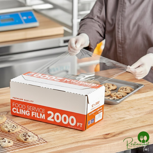 12" x 2000' Foodservice Film with Serrated Cutter By Prime - 2/Case
