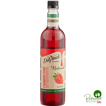 DaVinci Gourmet All-Natural Strawberry Flavoring / Fruit Syrup 750 mL - 4/Case