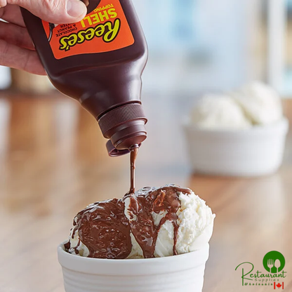 REESE'S 7.25 fl. oz. Chocolate and Peanut Butter Shell Topping - 6/Case