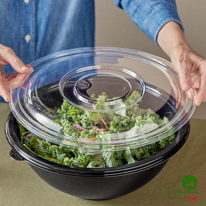 Clear PET Plastic Flat Lid for 160 oz. Round Bowls By Prime - 25/Case