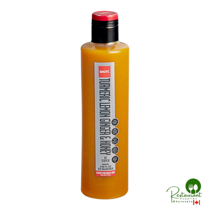 SHOTT Turmeric, Lemon, Ginger, and Honey Real Fruit Concentrated Flavoring Syrup 1 Liter - 6/Case