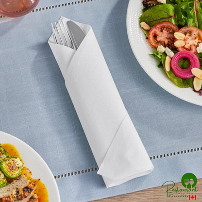 Tork LinStyle 15" x 16" White Flat Pack Dinner Napkins - 1,000/Case