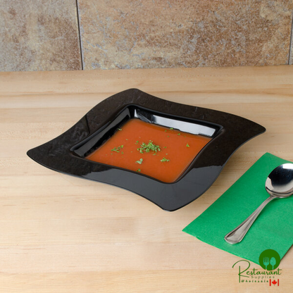 Fineline Wavetrends 112-BK Black Plastic Bowl 12 oz. - 120/Case