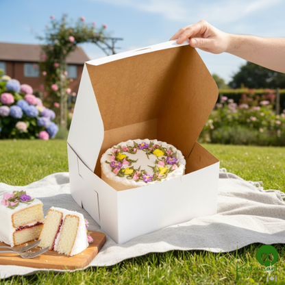 10" x 10" x 5" White Customizable Cake / Bakery Box - 100/Bundle