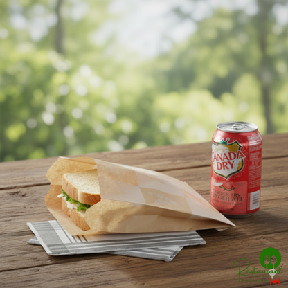 Bagcraft EcoCraft 6" x 8" Grease-Resistant Artisan Sandwich Bag - 1,000/Case