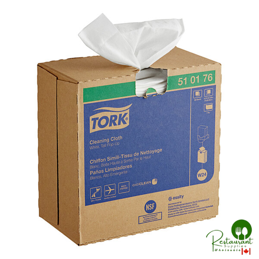 Tork Cleaning Cloth 8" x 16" White Heavy-Duty Wiper W24 - 1,000/Case