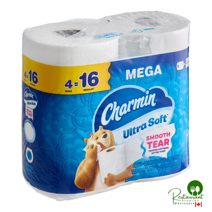 Charmin Ultra Soft 4" x 4" 2-Ply 208-Sheet Toilet Paper Mega Roll - 16/Case