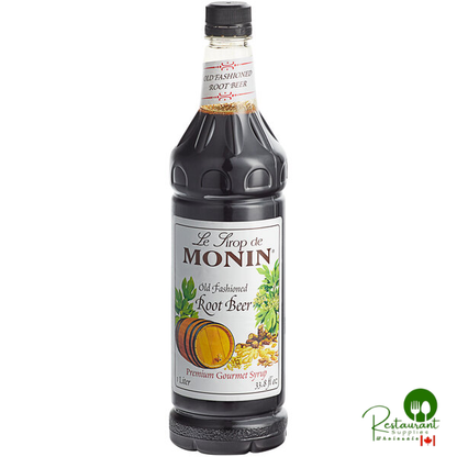 Monin Premium Old Fashioned Root Beer Flavoring Syrup 1 Liter - 4/Case