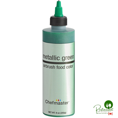Chefmaster 9 oz. Metallic Green Airbrush Color - 12/Case