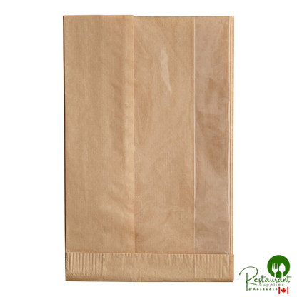 Bagcraft Packaging 300094 5 3/4" x 2 3/4" x 9 1/2" Dubl-View® ToGo! Kraft Large Window Sandwich / Bakery Bag - 500/Case