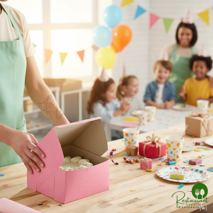 Champion 9" x 9" x 5" Pink Cake / Bakery Box - 100/Case