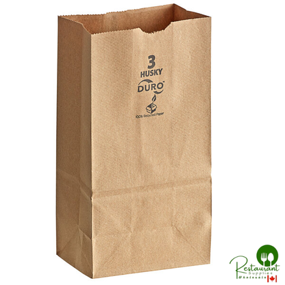 Duro Husky Dubl Life 3 lb. Heavy Duty Natural Kraft Bag - 400/Bundle