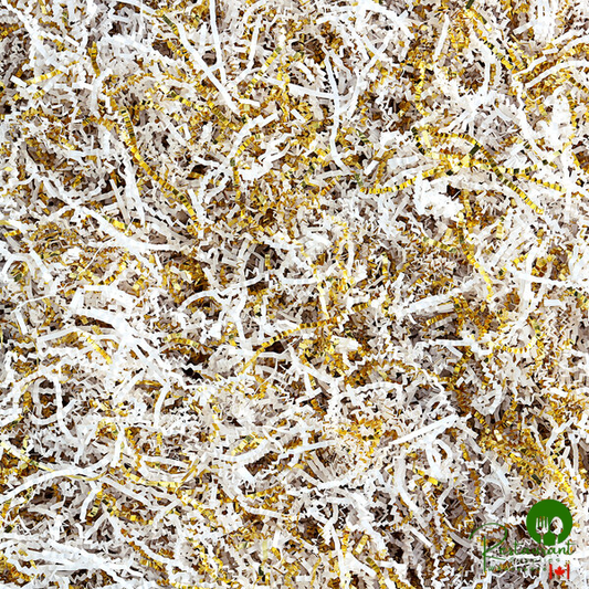 10 lb. Crinkle Paper Shred Gold and White Metallic Blend By Prime
