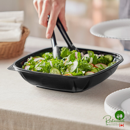 80 oz. Black PET Plastic Square Catering / Serving Bowl By Prime - 50/Case