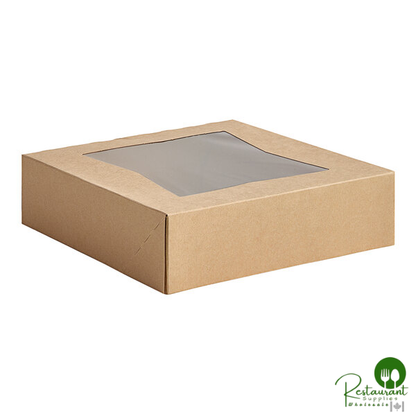 Southern Champion 9" x 9" x 2 1/2" Kraft Automatic Pie / Bakery Box with Window - 200/Case