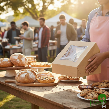 Southern Champion 9" x 9" x 2 1/2" Kraft Automatic Pie / Bakery Box with Window - 200/Case