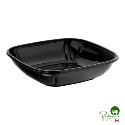 80 oz. Black PET Plastic Square Catering / Serving Bowl By Prime - 50/Case