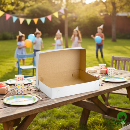 Champion 19 1/2" x 14" x 4" White Half Sheet Cake / Bakery Box - 100/Case