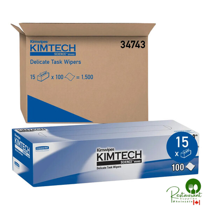 Kimtech® Kimwipes 12 3/8" x 11 3/16" 3-Ply Delicate Task Wiper - 1,500/Case