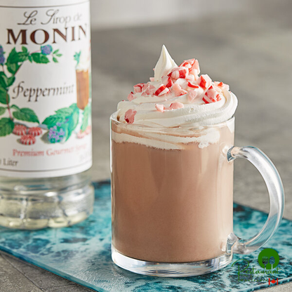 Monin Premium Peppermint Flavoring Syrup 1 Liter - 4/Case