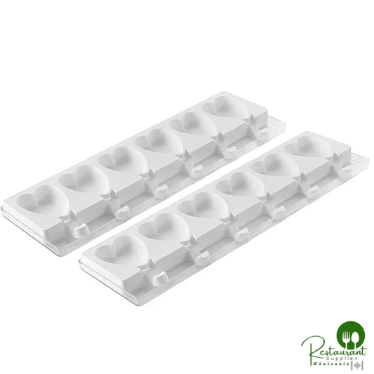 Silikomart GEL03M Mini Heart Ice Cream / Cake Pop Silicone Baking Mold - 2/Pack
