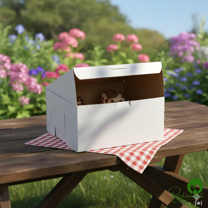 8" x 8" x 4" White Customizable Cake / Bakery Box - 250/Bundle