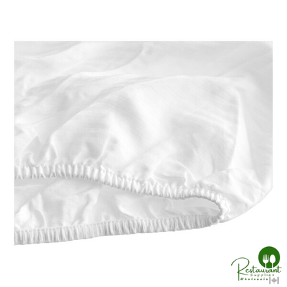 1888 Mills Magnificence T310 White Tone on Tone Stripe Pima Cotton / Polyester Fitted Sheet
