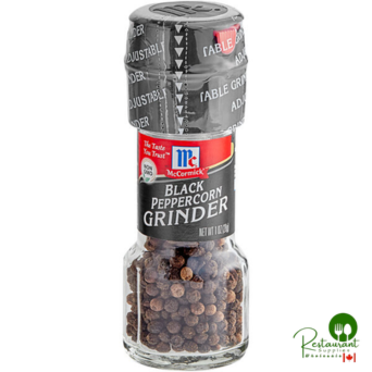 McCormick Black Peppercorn Grinder 1.24 oz. - 36/Case