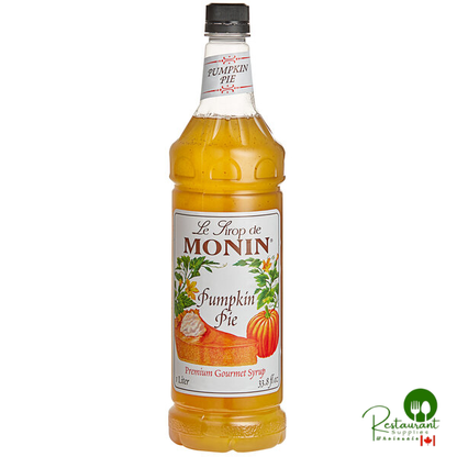 Monin Premium Pumpkin Pie Flavoring Syrup 1 Liter - 4/Case