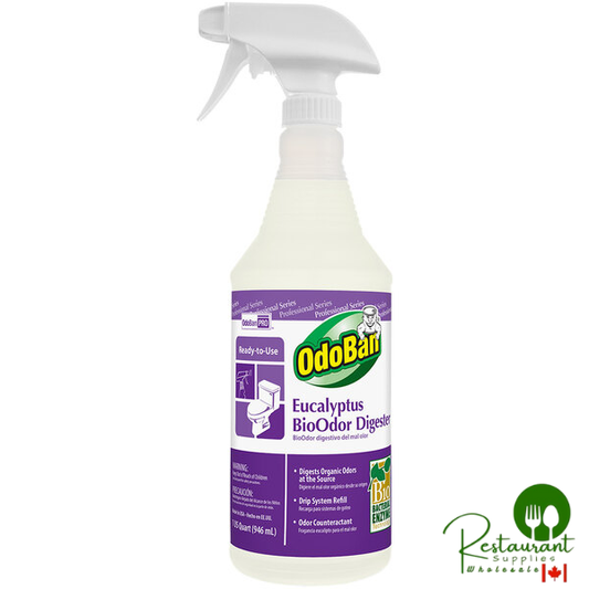 OdoBan 927062-QC12 1 Qt. / 32 fl. oz. Ready-To-Use Eucalyptus BioOdor Digester - 12/Case