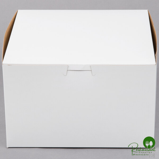 8" x 8" x 5" White Customizable Cake / Bakery Box - 100/Bundle