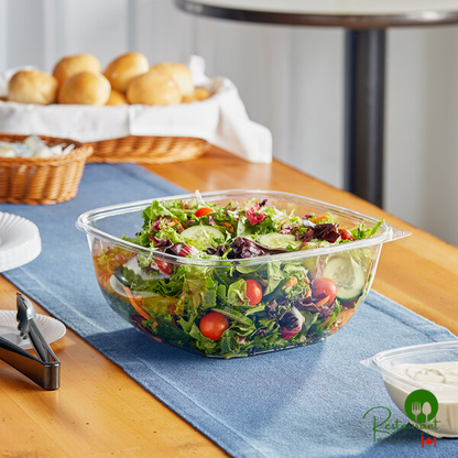 160 oz. Clear PET Plastic Square Catering / Serving Bowl By Prime - 50/Case