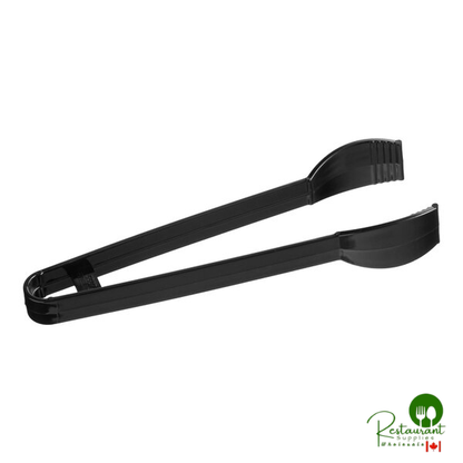 Fineline 3307-BK 7" Black Plastic Tongs - 48/Case