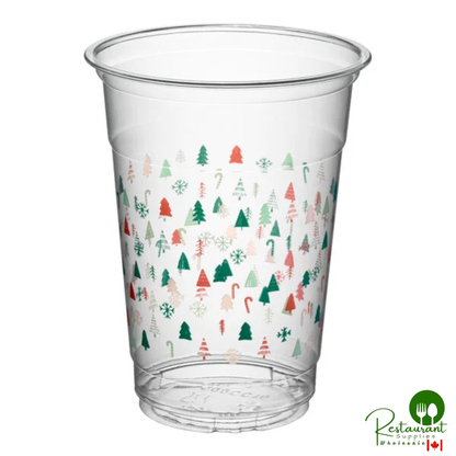 16 oz. Modern Holiday PET Plastic Cold Cup By Prime - 1,000/Case