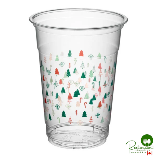 16 oz. Modern Holiday PET Plastic Cold Cup By Prime - 1,000/Case