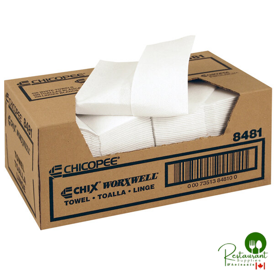Chicopee 8481 Durawipe 13" x 15" White Heavy-Weight Wiper / Shop Towel - 100/Case